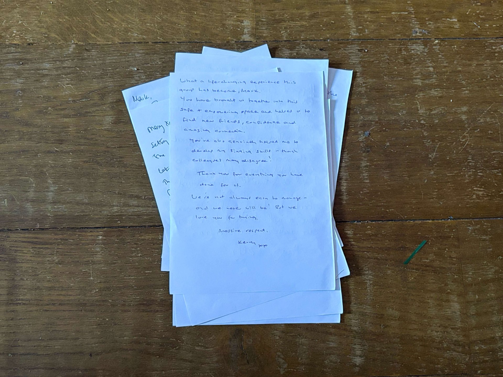 Photo of a handwritten letter